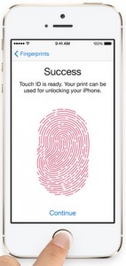 iPhone 5s features fingerprint security