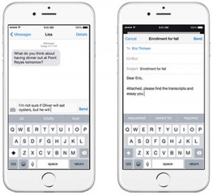 iOS8 sentence completion function